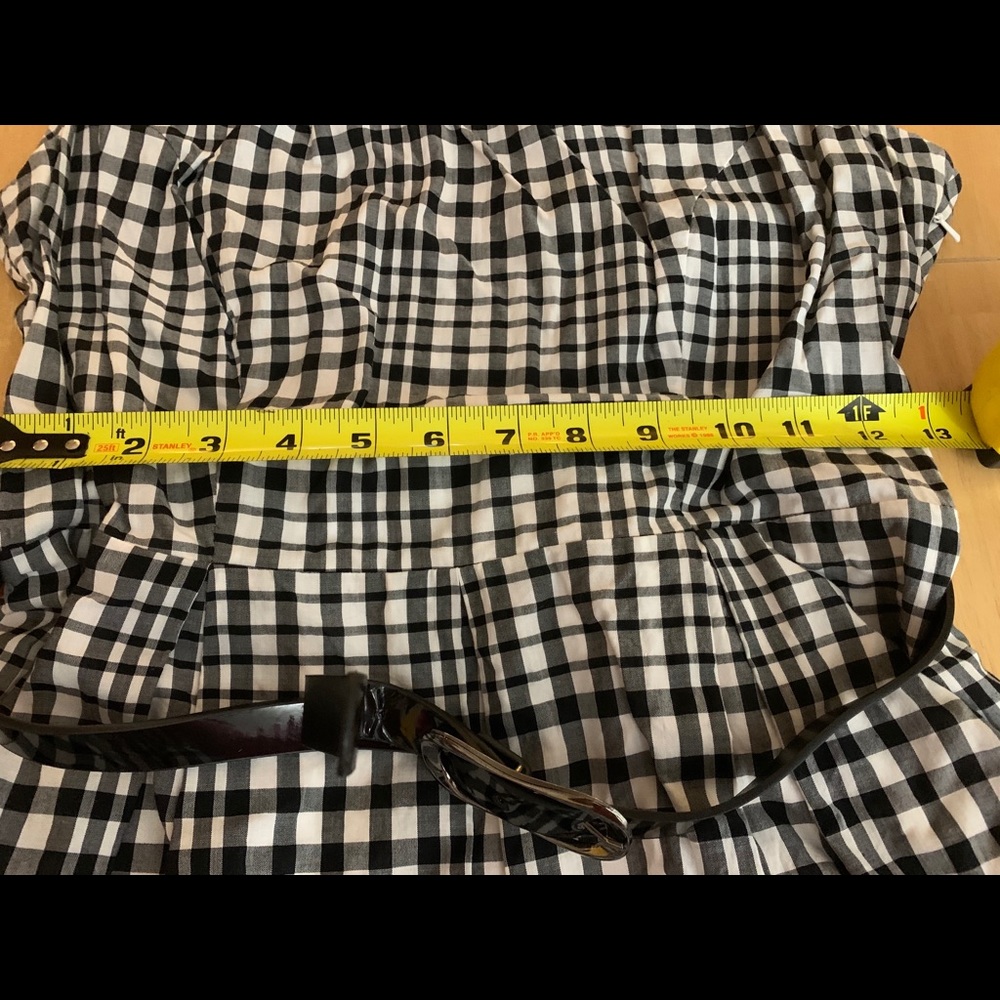 Retro black and white belted plaid dress - Picture 4 of 6